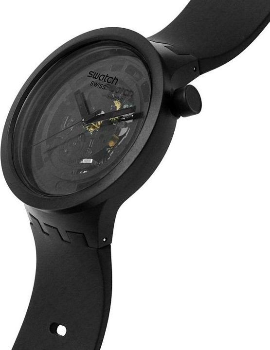 Actual product image Swatch C-Black (Swiss made, Analogue wristwatch, 47 mm)