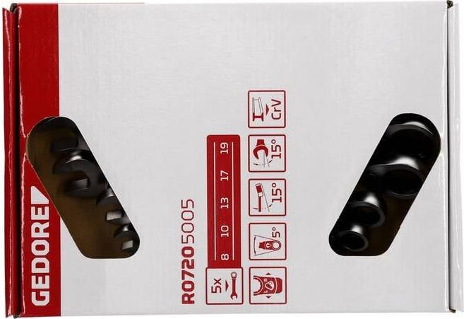 Produktbild Gedore Red red R07205012 Ringratschenmaulschlüssel Satz SW8-19 mm 12-teilig (19 mm, 10 mm, 7 mm, 15 mm, 8 mm)