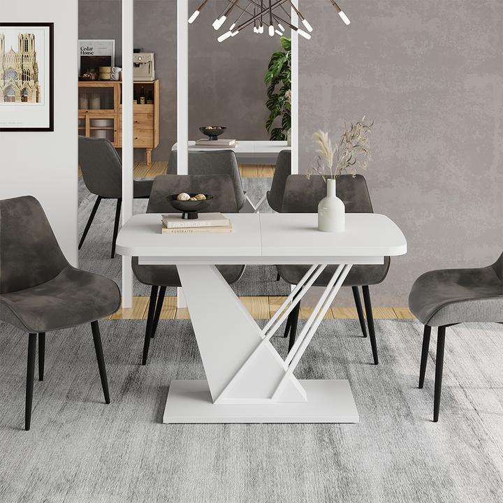 Produktbild Vicco Esstisch Fenaro, Weiss/Weiss, 120 x 80 cm ausziehbar