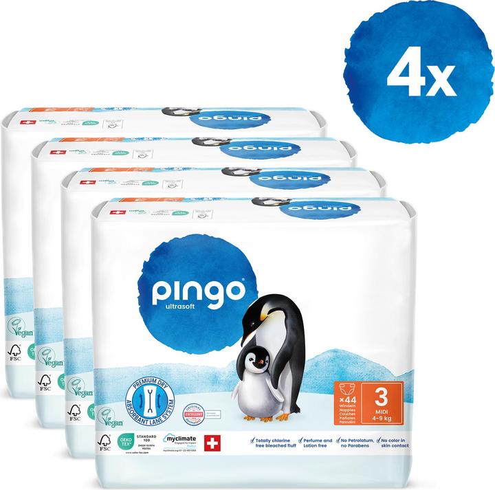 Immagine prodotto Pingo Ökowindeln (Dimensione 3, Box mezzo mese, 176 pz.)