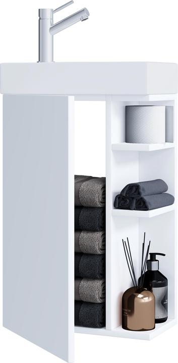 Immagine prodotto VCM Set di mobili da bagno a 2 pezzi WC per ospiti Lavabo per bagno per ospiti Piccolo stretto Lumia