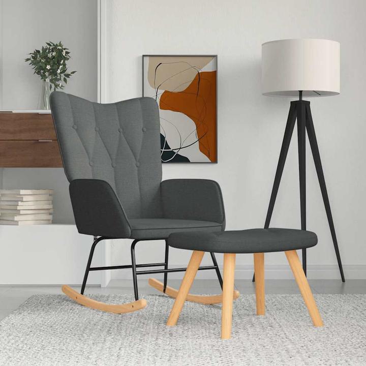 Image du produit vidaXL Schaukelstuhl mit Hocker