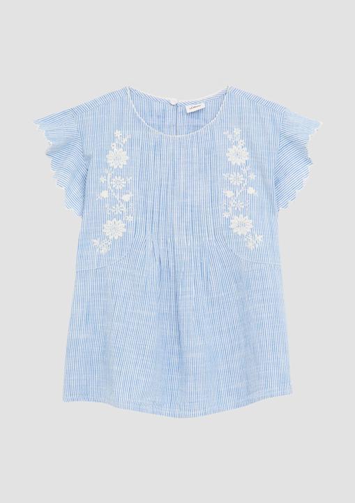 Produktbild S.Oliver Bluse Blusenshirt aus Baumwolle mit Streifenmuster und Stickereien (170, 176)