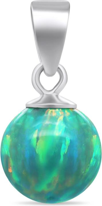 Actual product image Brilio Silver - Modern silver pendant with green synthetic opal PT110WG