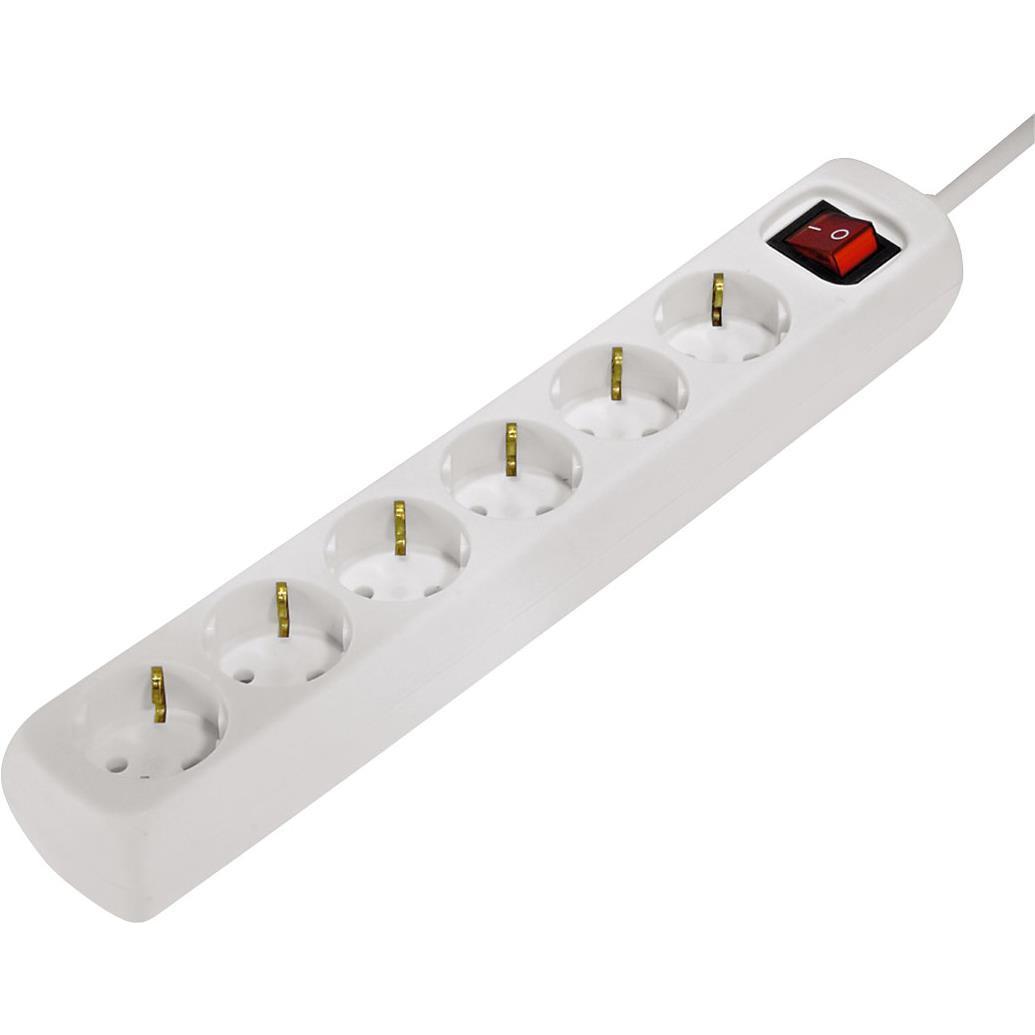Thumbnail - Hama, Steckdosenleiste, Distribution Panel 6-Way 45° with Switch (6 x, 1.40 m)