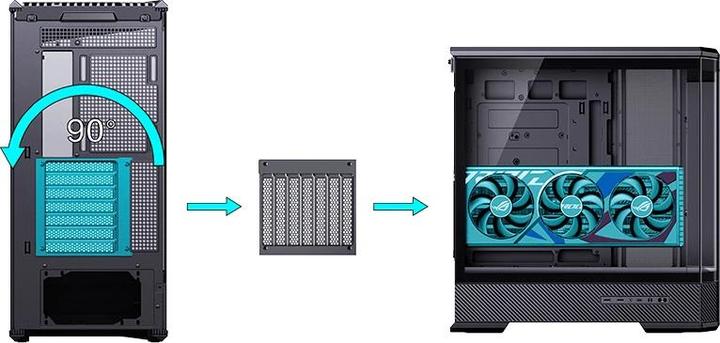 Produktbild Jonsbo D400 PC-Gehäuse, Midi Tower, ATX, Tempered Glass - schwarz (ATX, mATX, Mini-ITX)