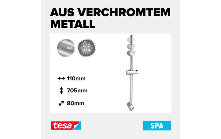 Image du produit tesa Barre de douche SPAA avec solution adhésive sans perçage