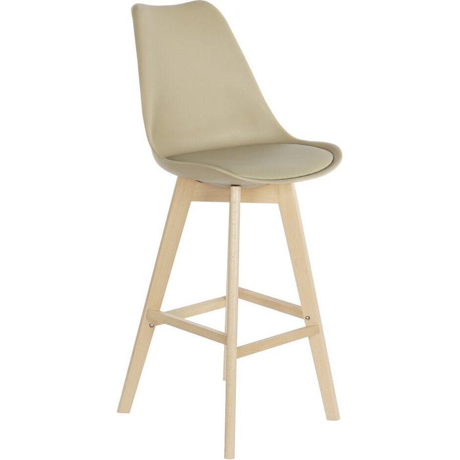 DKD Home Decor, Sgabello + Pouf, Stool Beige Beech 48,5 x 55 x 109 cm