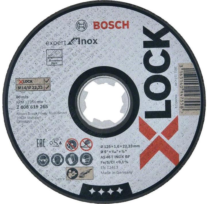 Productafbeelding Bosch Professional Zubehör Ø 125mm X-LOCK doorslijpschijf recht Expert voor InoxAS 46 T INOX BF 16 mm