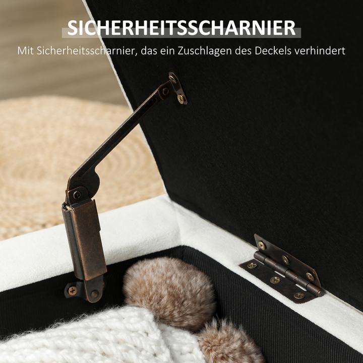 Image du produit Homcom Sitzbank Polyester, Schaumstoff Cremeweiss (50 cm)