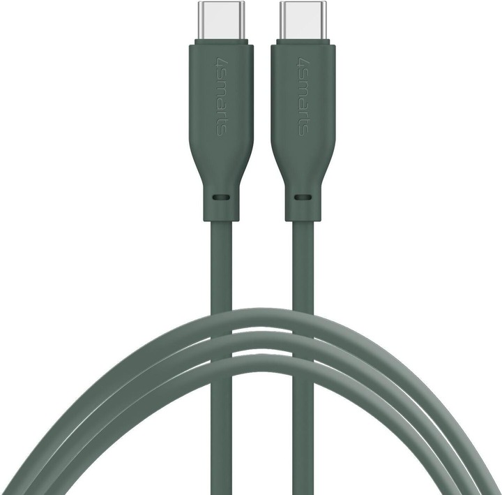Produktbild 4smarts USB-C / USB-C Silikon-Kabel High Flex 60W 1,5m petrol (1.50 m, USB 2.0)