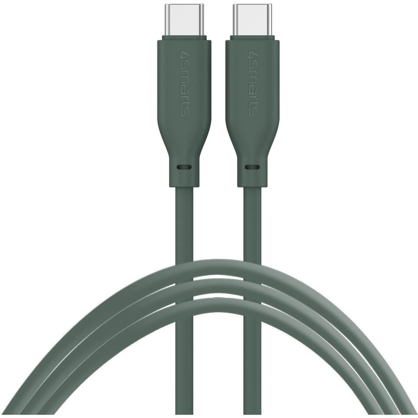 4smarts USB-C / USB-C Silikon-Kabel High Flex 60W 1,5m petrol (1.50 m, USB 2.0), USB Kabel