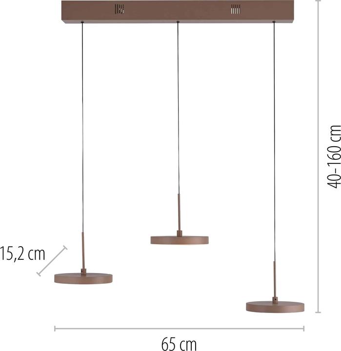 Actual product image Just Light LED Pendellampe Plata dimmbar über Wandschalter höhenverstellabr (2370 lm)