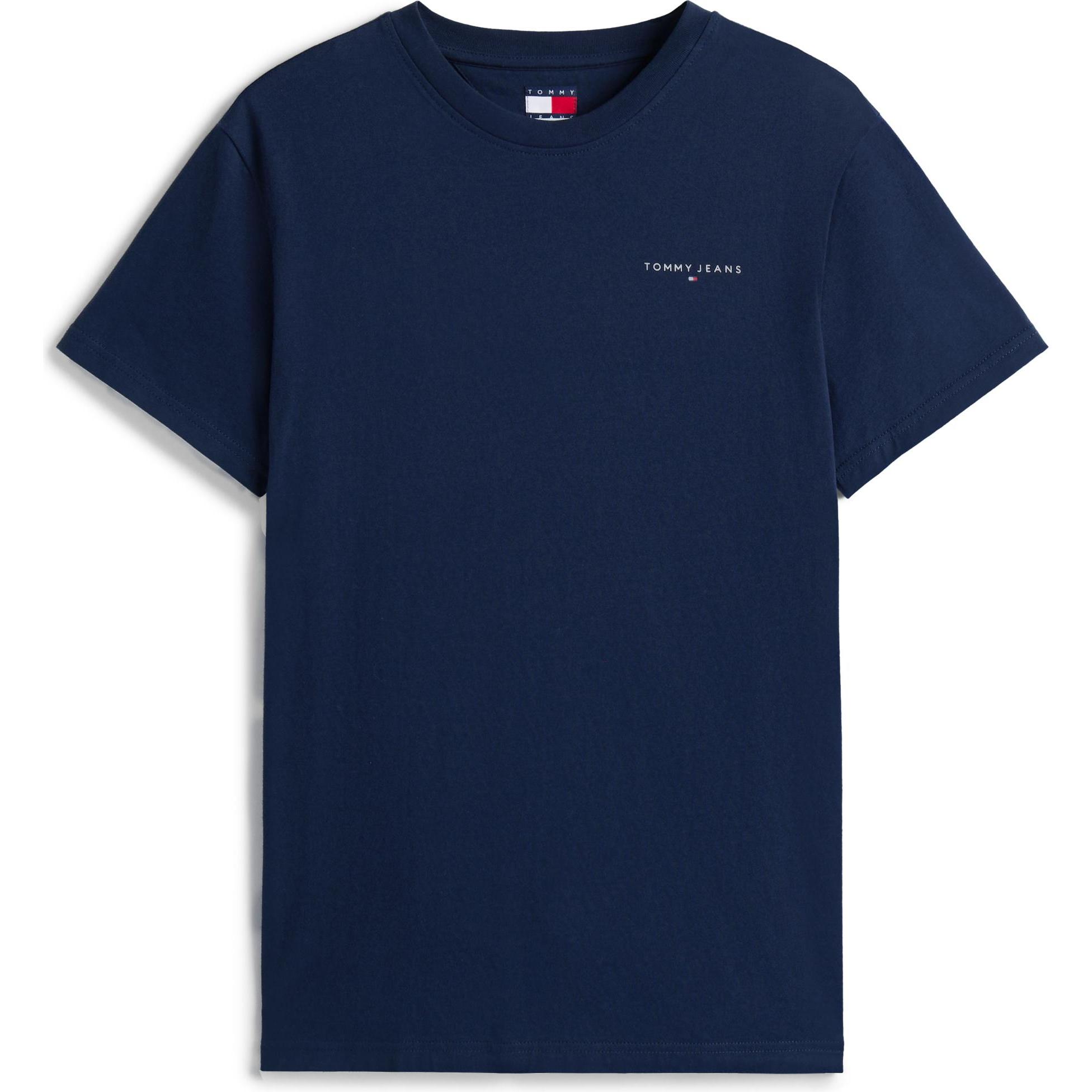 Tommy Jeans, Uomini, Maglietta, Tjm Slim Linear Chest Tee Ext, Blu, (L)