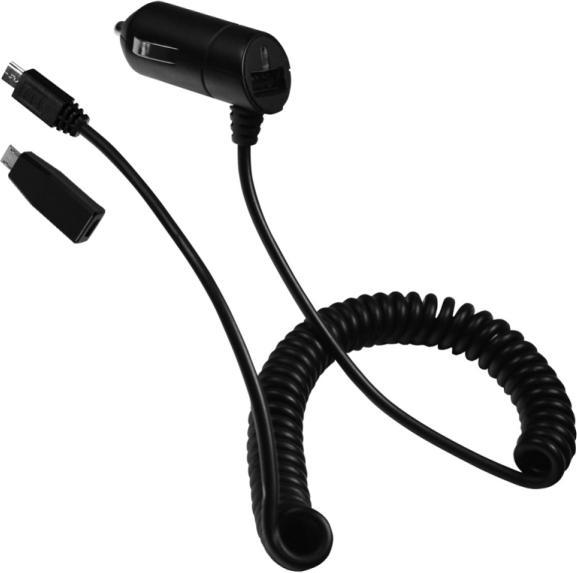 Actual product image D-Parts Car Charging Cable Nano Connect Micro/USB 1A black including MiniUSB Adapter