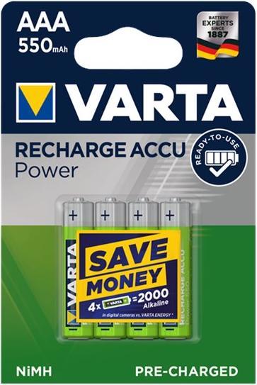 Actual product image Varta Micro (AAA) battery NiMH Ready2Us (4 pcs., AAA / LR03 / Micro / R03 / AM4 / MN2400 / KR03, 550 mAh)