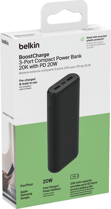 Actual product image Belkin BoostCharge (20000 mAh, 20 W, 74 Wh)