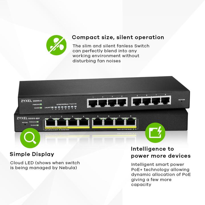 Produktbild Zyxel GS1915-8EP (8 Ports)