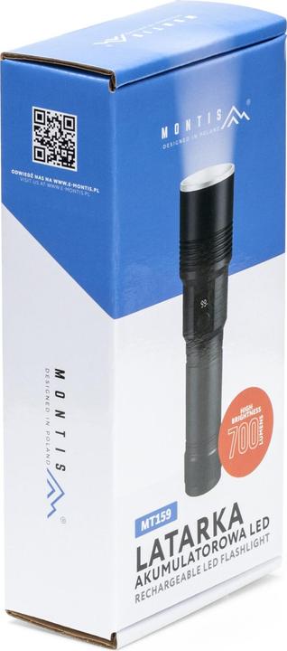 Actual product image Lider Taktyczna ręczna latarka akumulatorowa LED MT159 (17.50 cm)