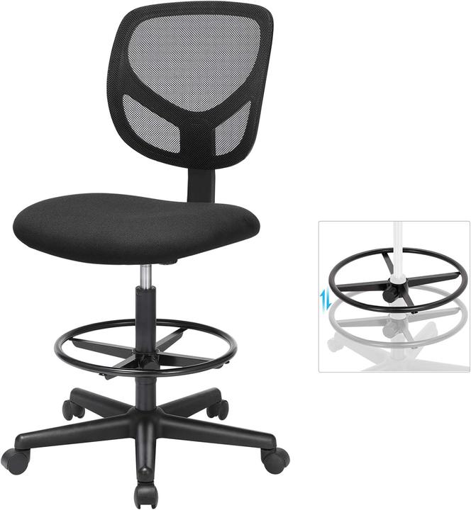 Produktbild Songmics Arbeitsdrehstuhl schwarz (55 - 75 cm)