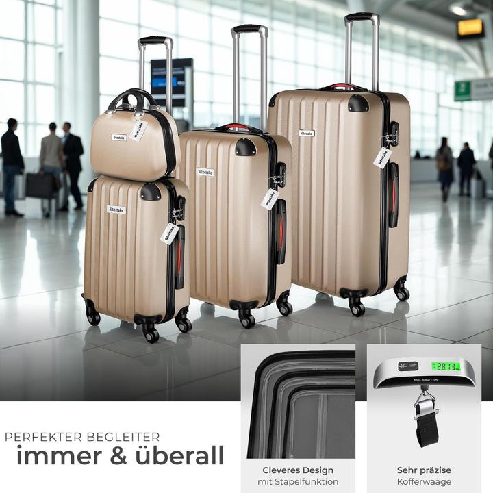 Actual product image tectake Cleo 4-piece with luggage scale (95 l)