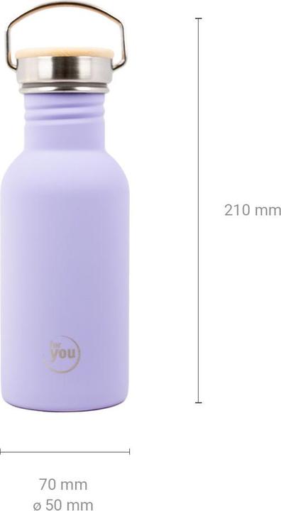 Actual product image For You Drinking bottle for children - Purple lion | stainless steel | 500 ml (0.50 l)