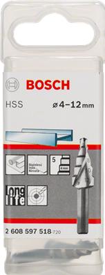 Produktbild Bosch Professional Zubehör Stufenbohrer HSS, für Kabelverschraubungen, 6 - 37 mm, 10 mm, 93 mm, 12 Stufen (10 mm)