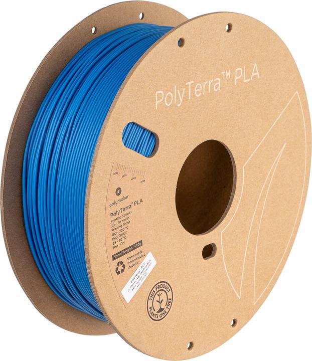 Productafbeelding Polymaker PolyTerra PLA - Saffierblauw - 1,75mm (PLA, 1.75 mm, 1000 g, Blauw)