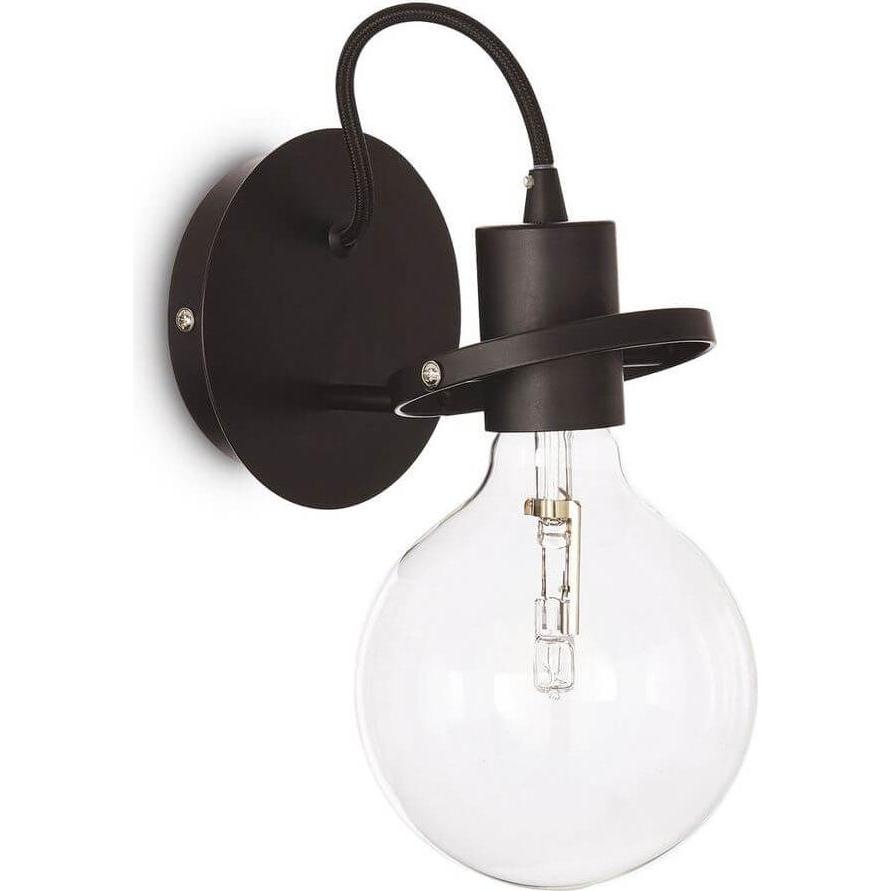 Ideal lux, Wandleuchte + Deckenleuchte, RADIO E27 Wandleuchte 8W ⌀240mm dimmbar Schwarz warmweiss 119502 (1050 lm, E27)