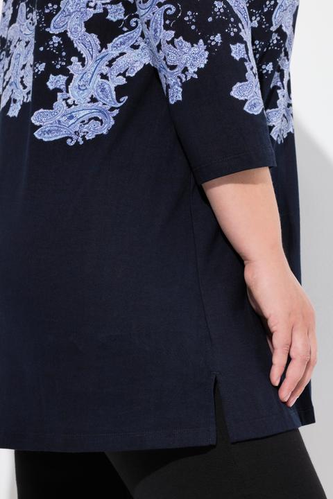 Produktbild Ulla Popken Longshirt, bedruckt, A-Linie, Tunika-Ausschnitt, 3/4-Arm (68)