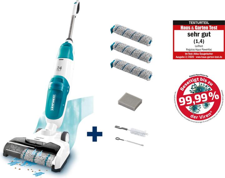 Productafbeelding Leifheit Regulus Aqua PowerVac snoerloze stofzuigerset incl. accessoires (Stofzuigen + dweilen)