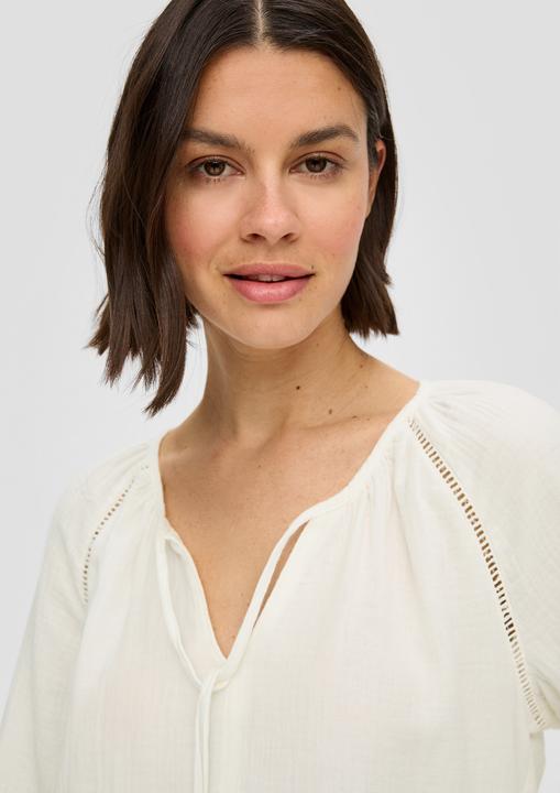 Image du produit s.Oliver Bluse Blusenshirt aus Baumwolle mit elastischen Bündchen (44)