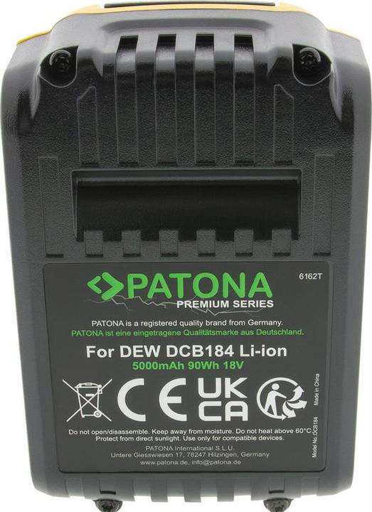 Image du produit Patona Akku DeWalt DCB 184 18V (18 V)