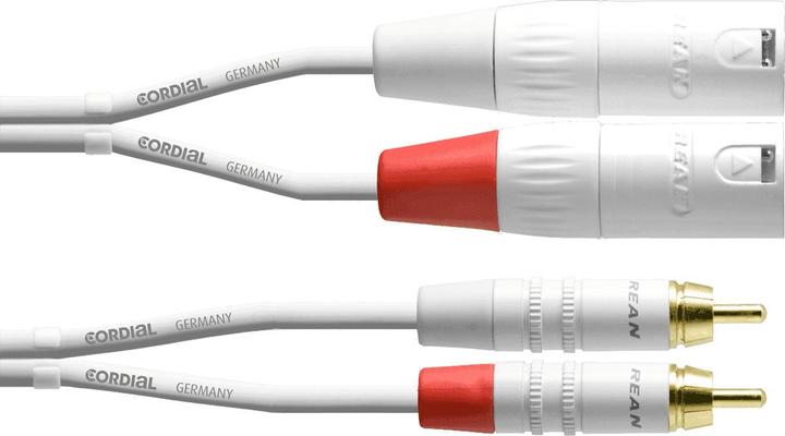 Cordial CFU 6 MC SNOW - Unsym. connection cable / twin cable (6 m, Cinch Cables)