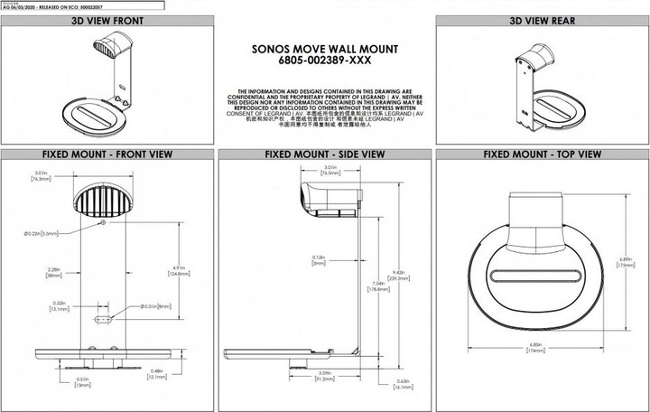 Produktbild Sanus WSSMM1-B2 (1 Stk., Wandmontage, Nicht beweglich)