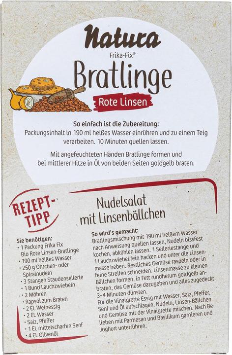 Produktbild Natura Rote Linsen-Bratlinge Frika-Fix Bio 150 g (150 g)
