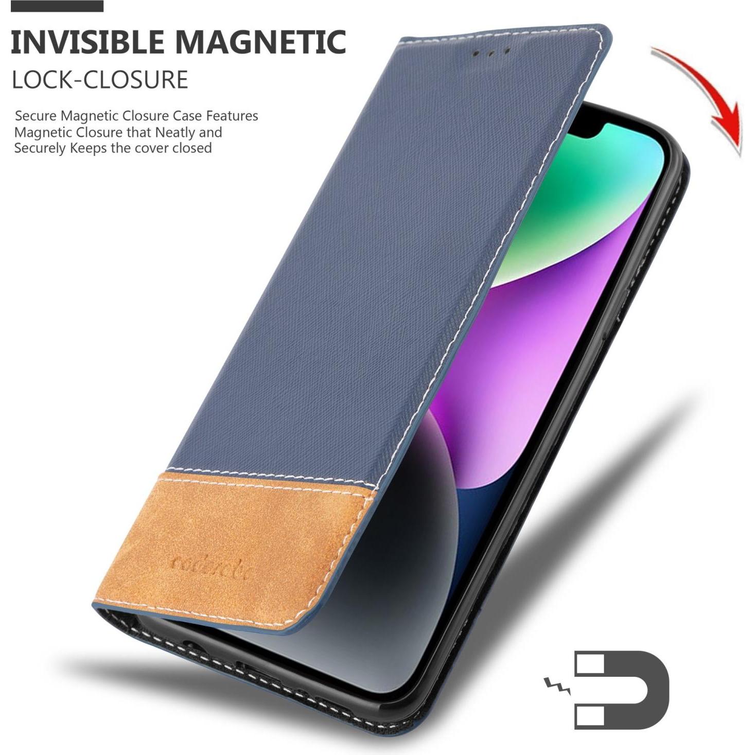 Thumbnail - Cadorabo Hülle für Apple iPhone 14 PLUS im X-Wallet Kunstlederkombi Style (Apple iPhone 14 Plus), Smartphone Hülle, Blau