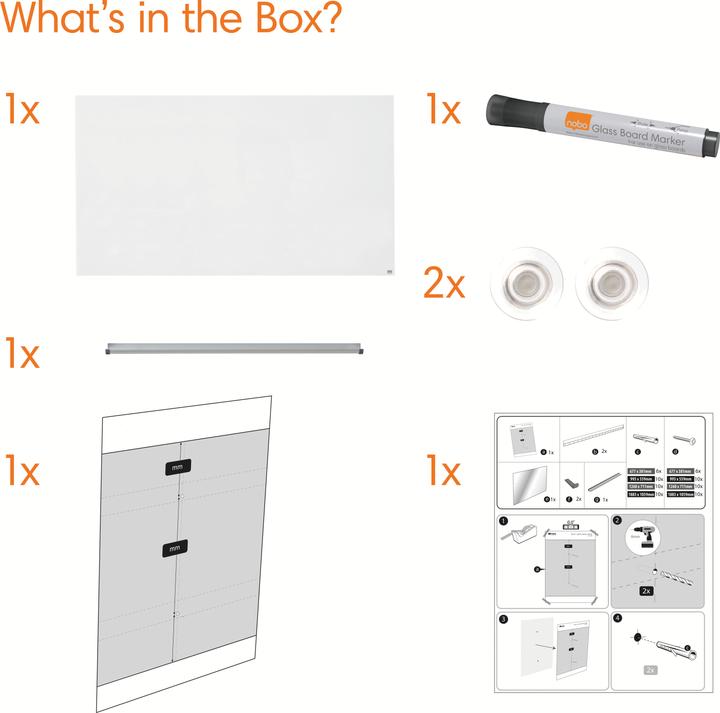 Actual product image Nobo Diamond Glassboard 67 x 38 cm (68 x 38 cm)
