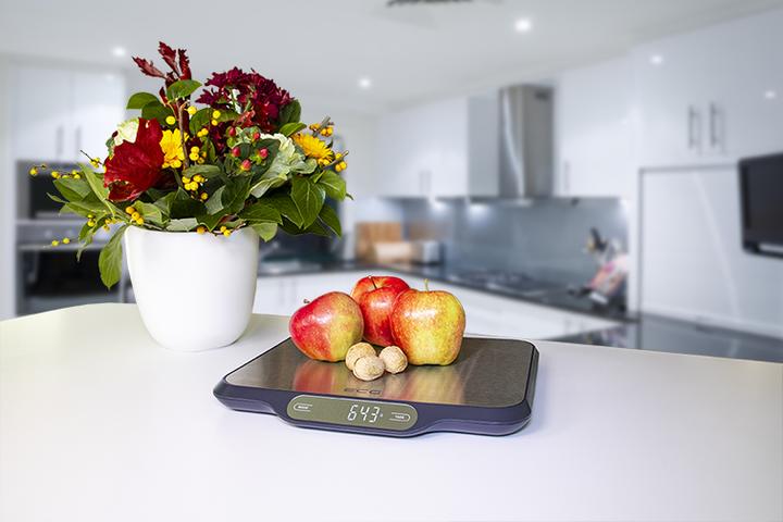 Actual product image ECG KV 215 S Kitchen Scale, Stainless Steel Countertop Rectangle Electronic Kitchen Scale