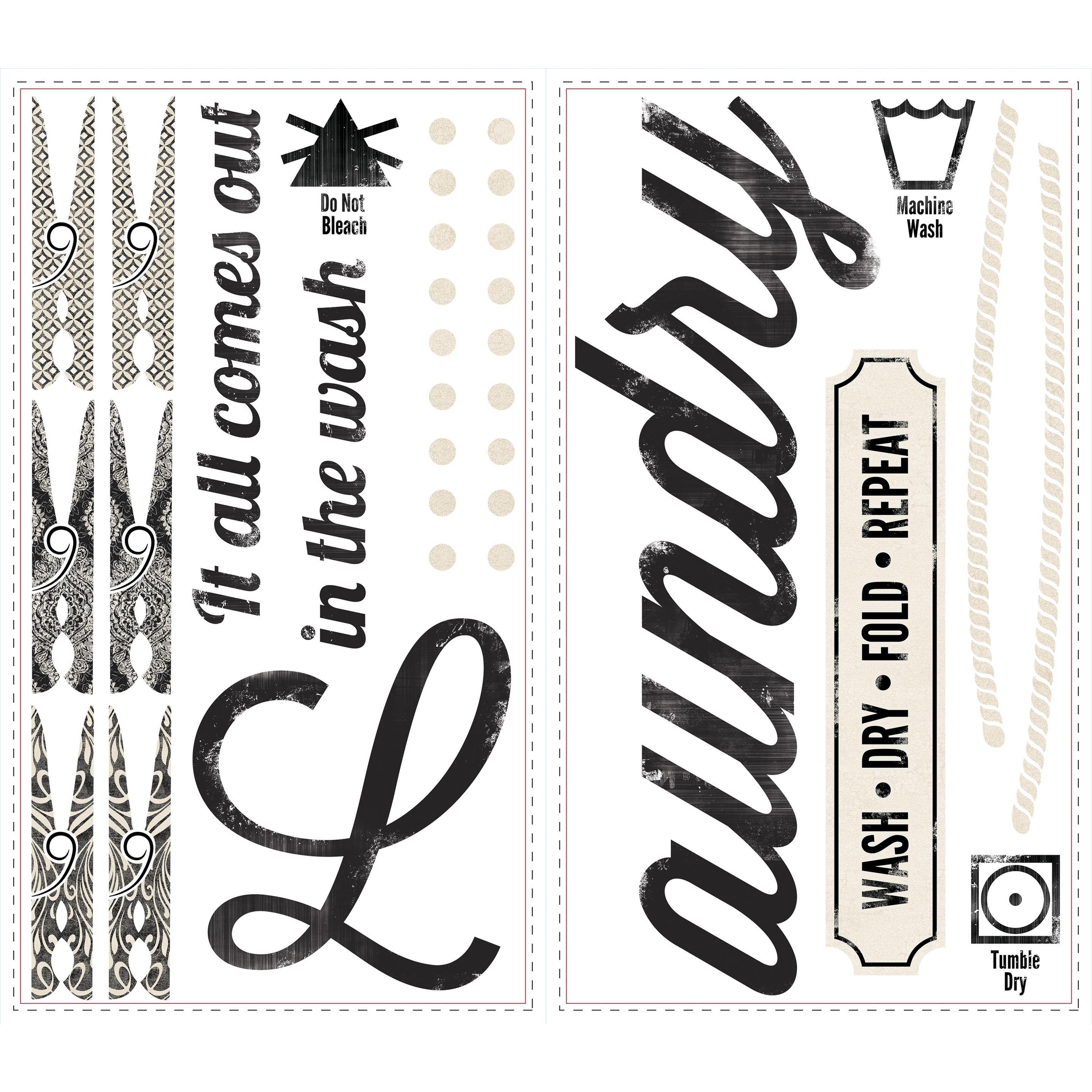 Thumbnail - Roommates, Wandtattoo, RM - "Laundry"" Quote Wäsche"