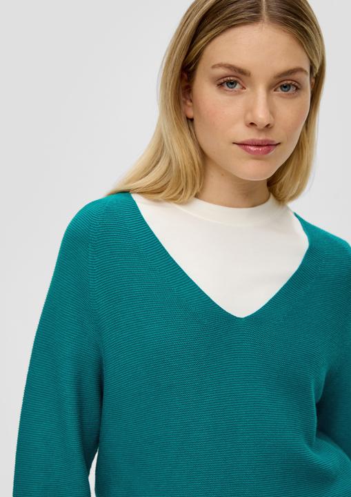 Produktbild s.Oliver Strickpullover Pullover mit V-Ausschnitt (42)