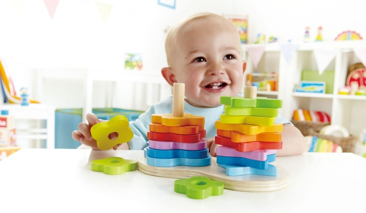 Actual product image Hape Rainbow pegging game 19 pcs.