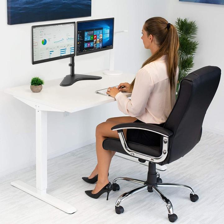 Image du produit Techly Pied pour 2 écrans LCD - noir - Taille d'écran : 33-81.3 cm (13"-32") (Tables, 32", 16 kg)