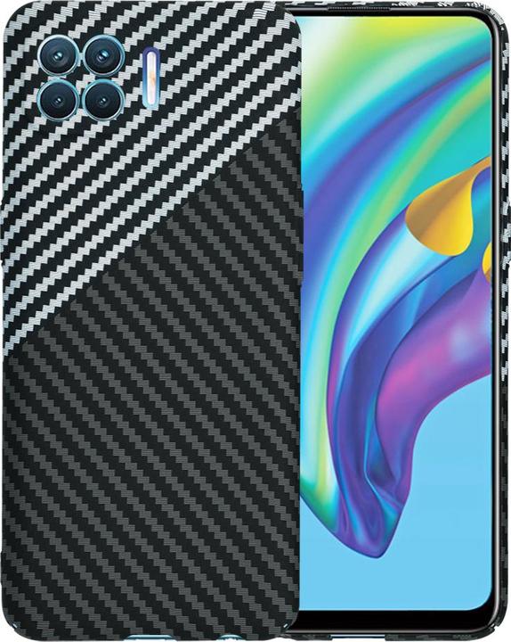 Actual product image Techsuit - Carbonite FiberShell - Oppo Reno4 Lite - Stealth Gray (Oppo Reno 4 Lite)