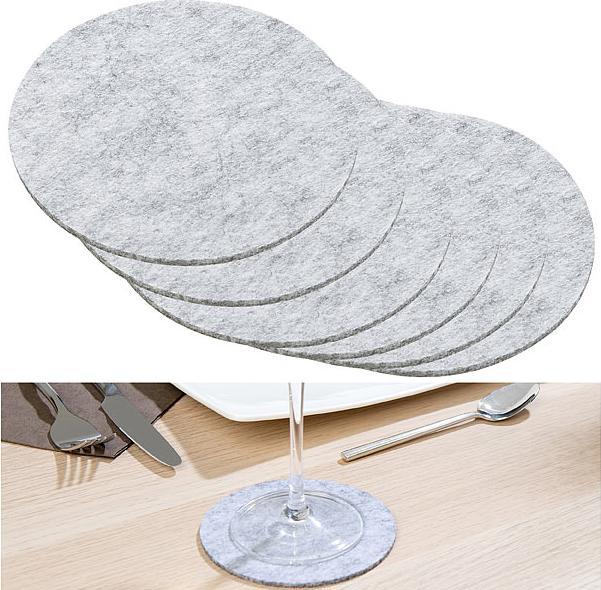 Produktbild Rosenstein & Söhne 6er-Set Abwaschbare Filz-Untersetzer (6 x, Glasuntersetzer)