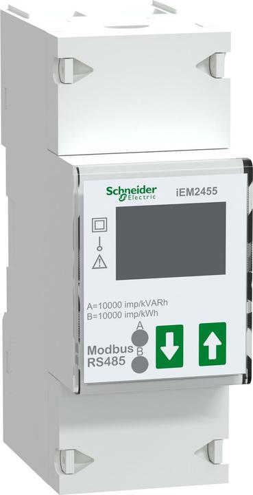 Actual product image Schneider Electric A9MEM2455 - Energy meter 1-phase 100 A 2 S0 MID Modbus