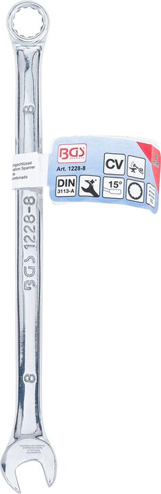 Produktbild BGS Maul-Ringschlüssel extra lang SW 8 mm (8 mm)