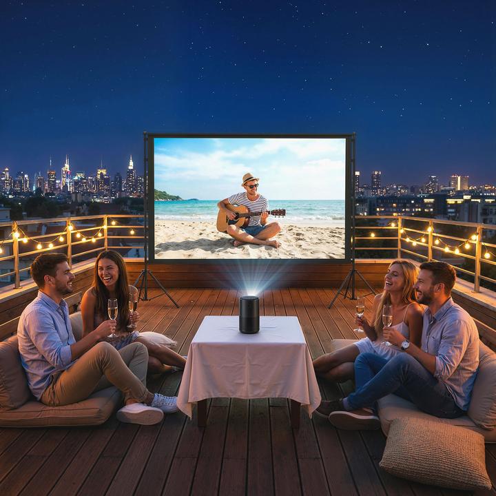 Actual product image Homcom Projektor-Leinwand Polyester, Aluminium Schwarz (100", 16:9)
