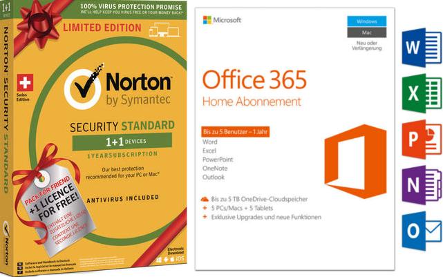 Produktbild Microsoft Office 365 Home & Norton Limited Edition 1+1
