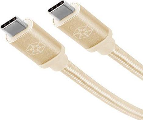 Actual product image Silverstone USB USB-C Cable - USB-C 1 m Gold (SST-CPU06G-1000) (1 m, USB 3.1)